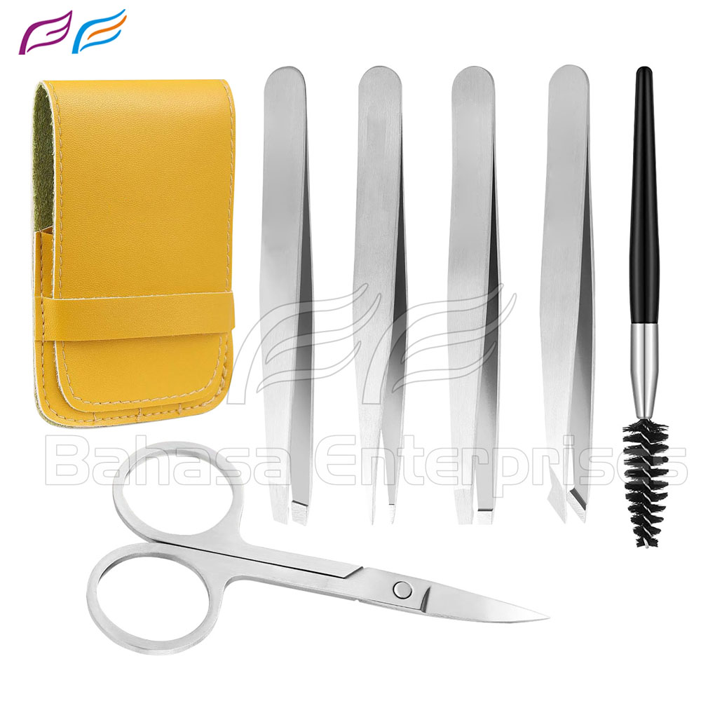 Silver Eyebrow Tweezer Scissor Set